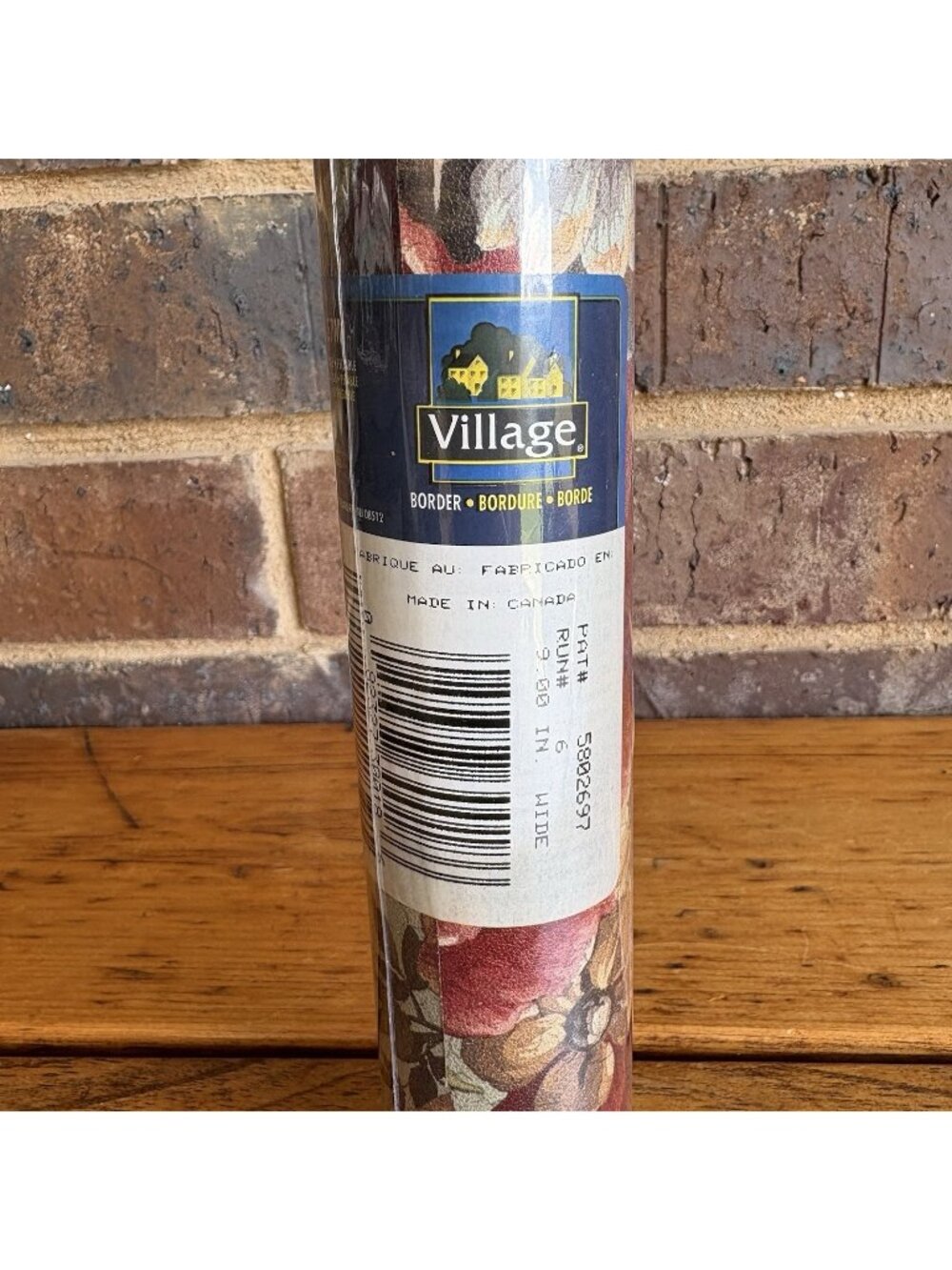 Village Wallpaper Border Cabbage Rose Pattern 5802697 SEALED 9” Wide 15 Ft Long